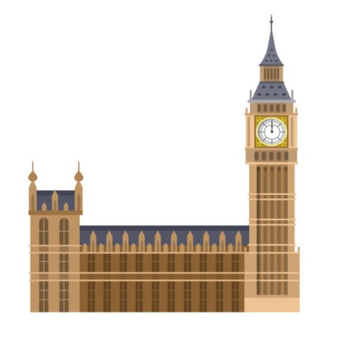 High quality, detailed most famous World landmark. Vector illustration of the Big Ben, the symbol of London and United Kingdom. Travel vector. Travel illustration. Travel landmarks. Happy travel